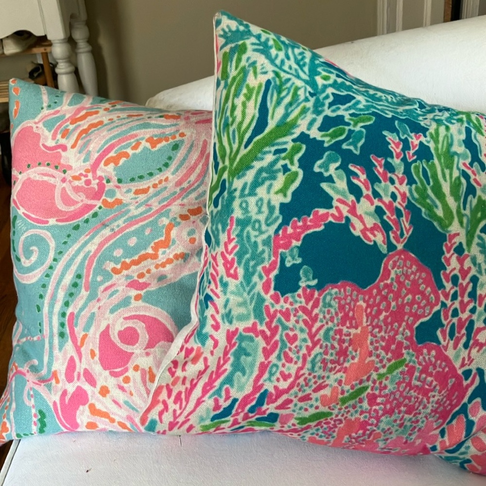 Two Lilly Pulitzer throw pillows